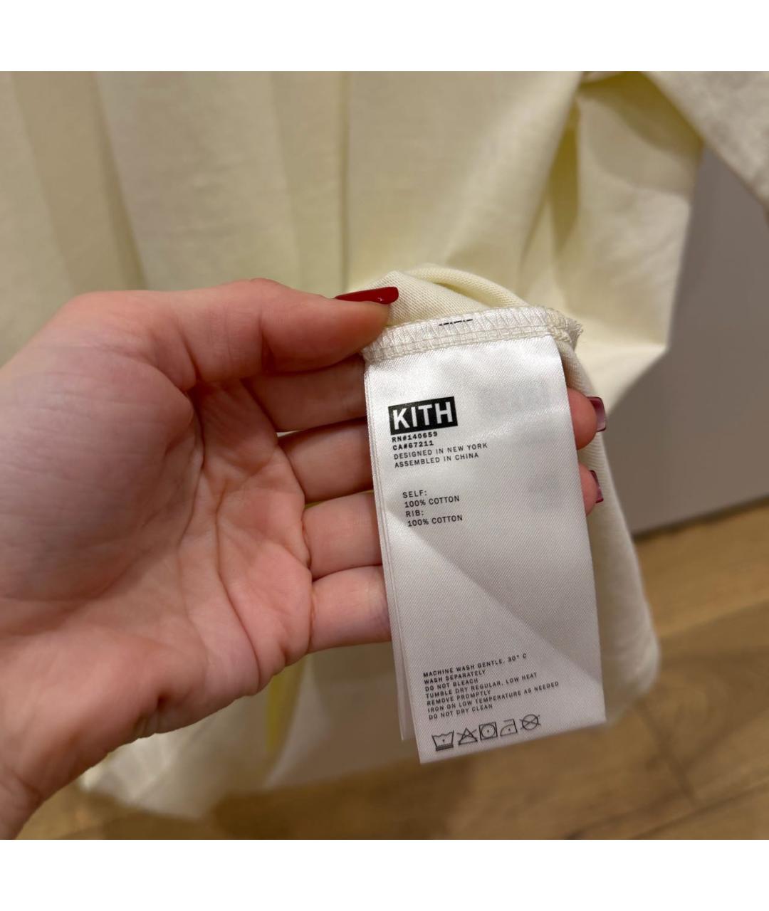 KITH Бежевая хлопковая футболка, фото 5