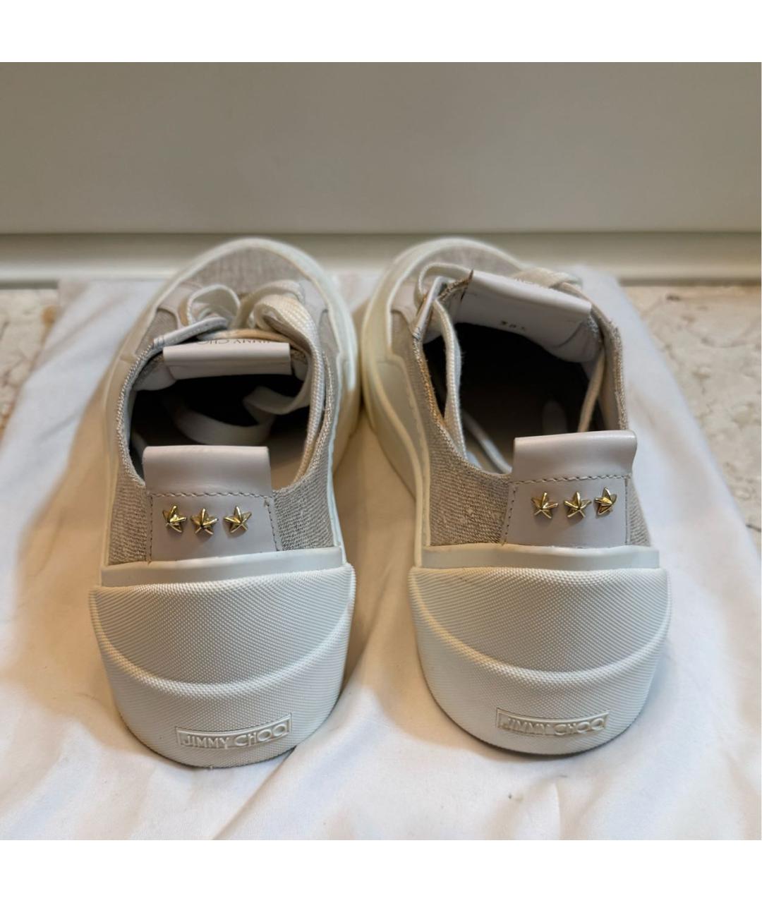 JIMMY CHOO Белые кожаные кеды, фото 4