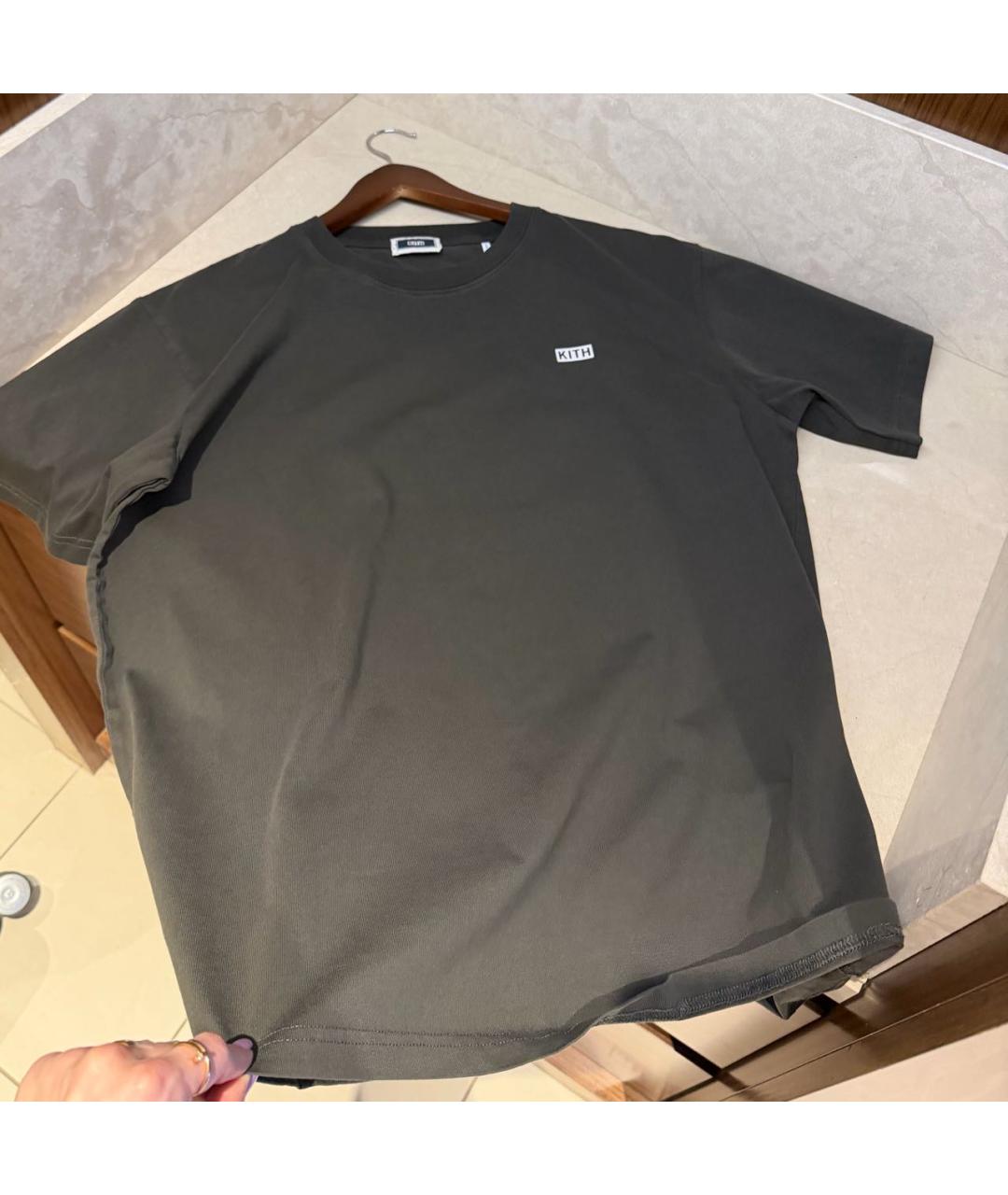KITH Хаки хлопковая футболка, фото 5