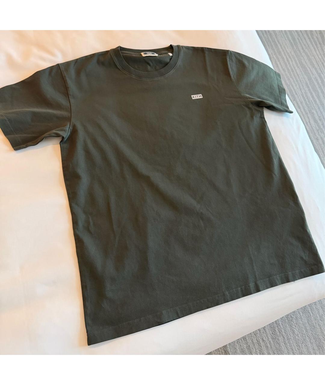 KITH Хаки хлопковая футболка, фото 8