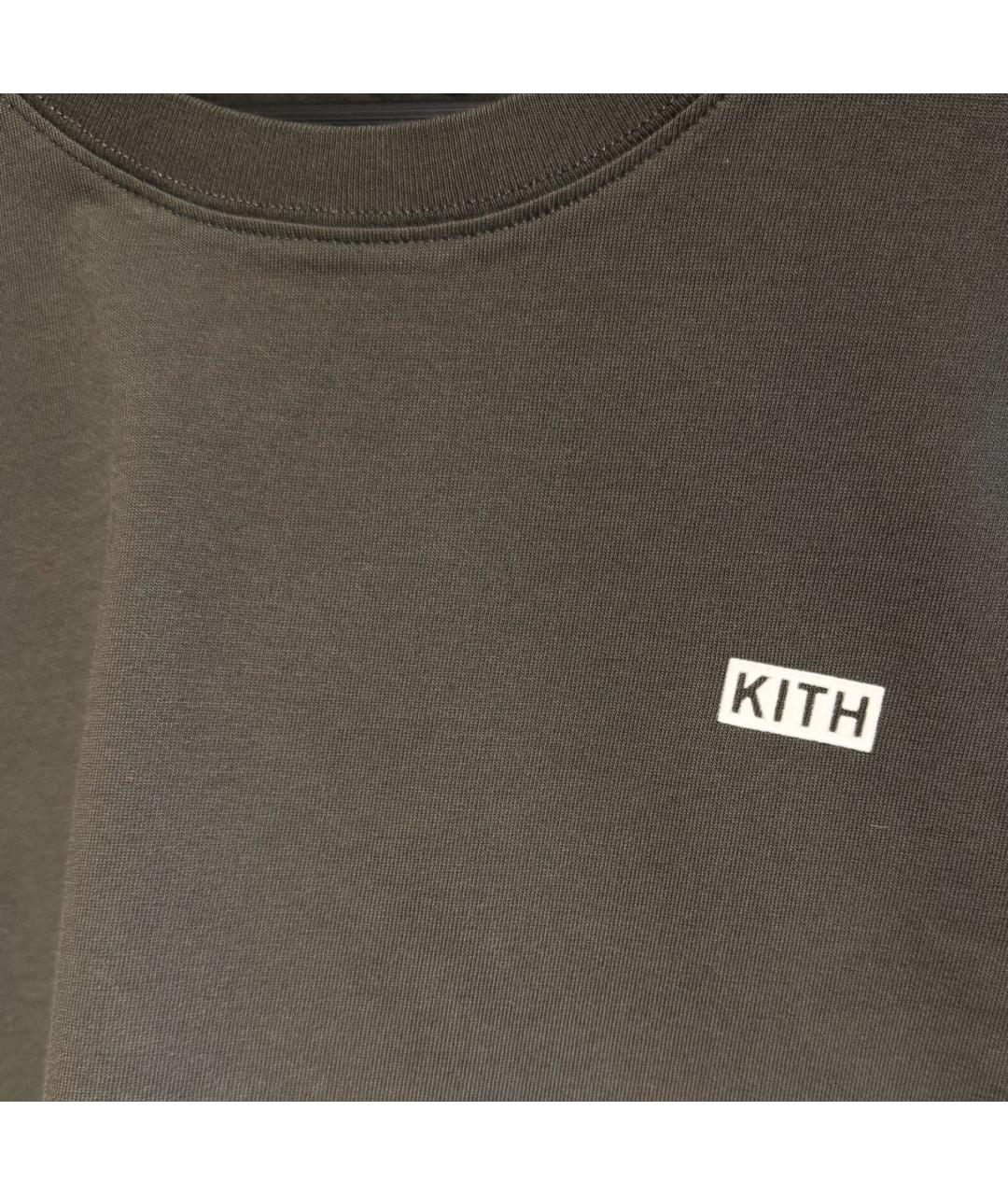 KITH Хаки хлопковая футболка, фото 3