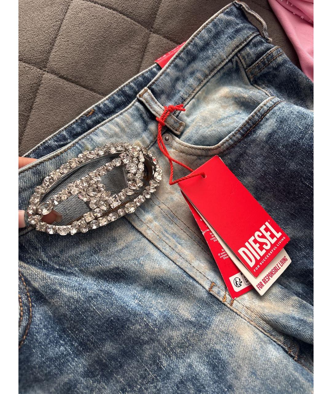 DIESEL Голубые хлопко-эластановые джинсы клеш, фото 6