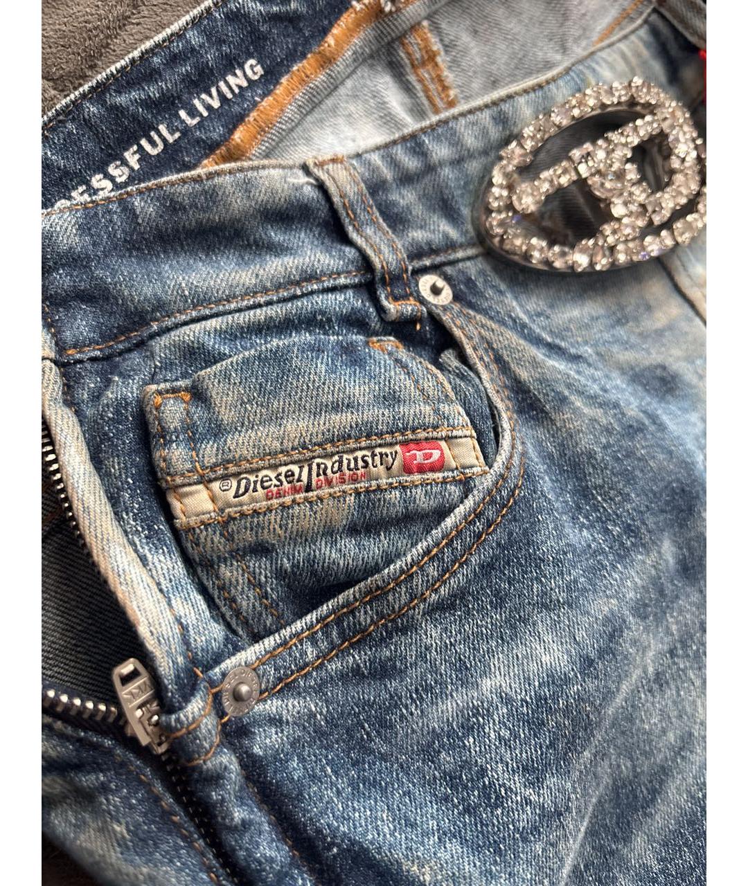 DIESEL Голубые хлопко-эластановые джинсы клеш, фото 7