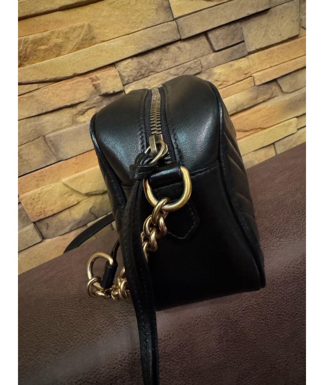 GUCCI Черная кожаная сумка через плечо, фото 4