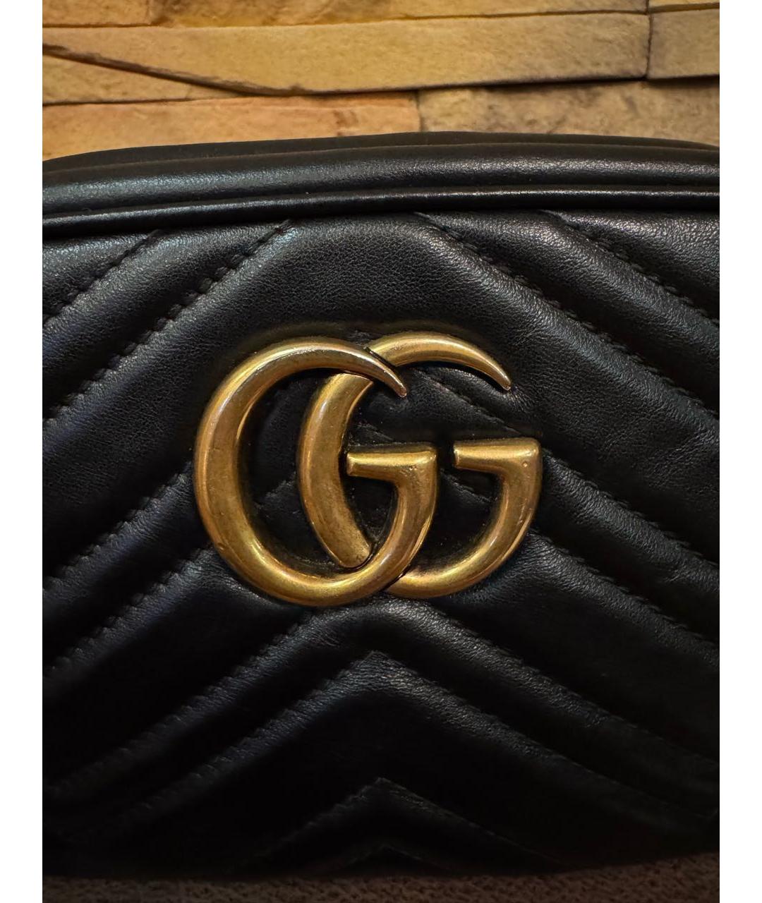 GUCCI Черная кожаная сумка через плечо, фото 6