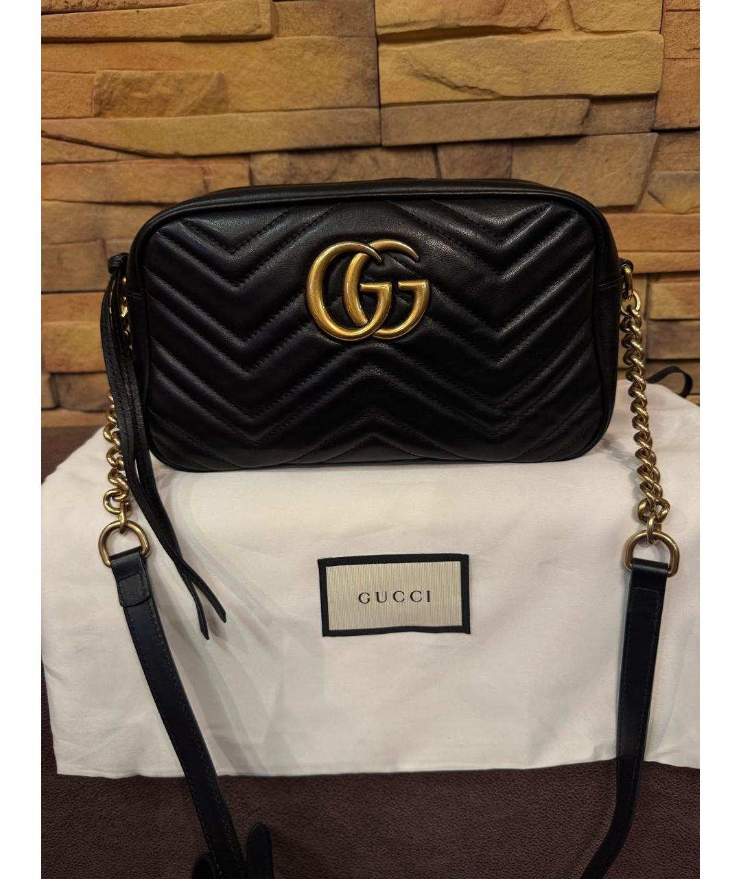 GUCCI Черная кожаная сумка через плечо, фото 3