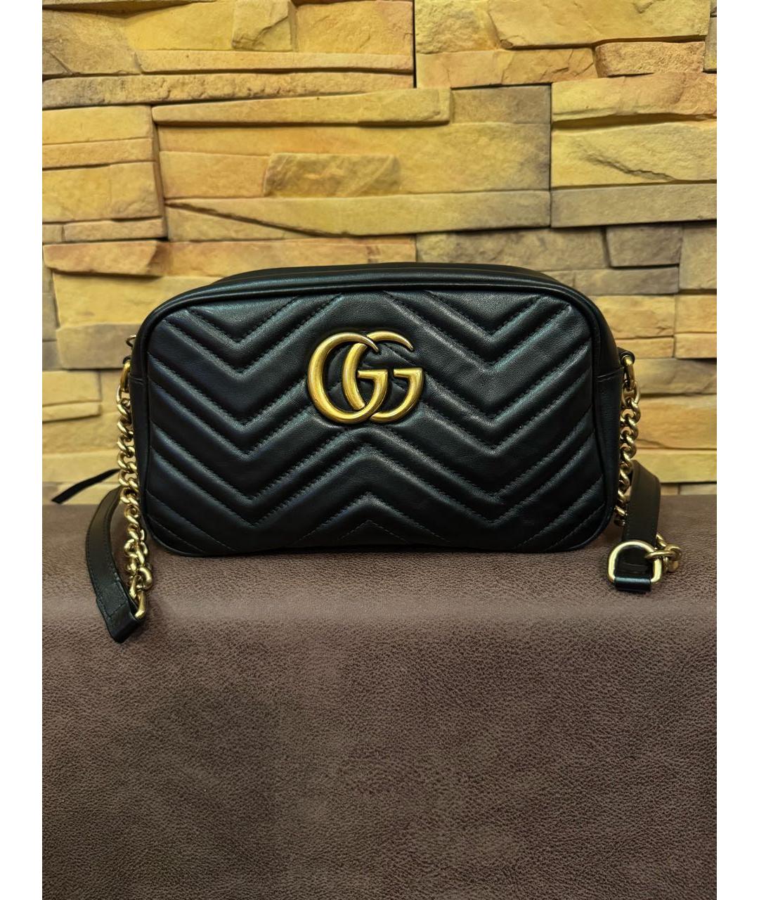 GUCCI Черная кожаная сумка через плечо, фото 8