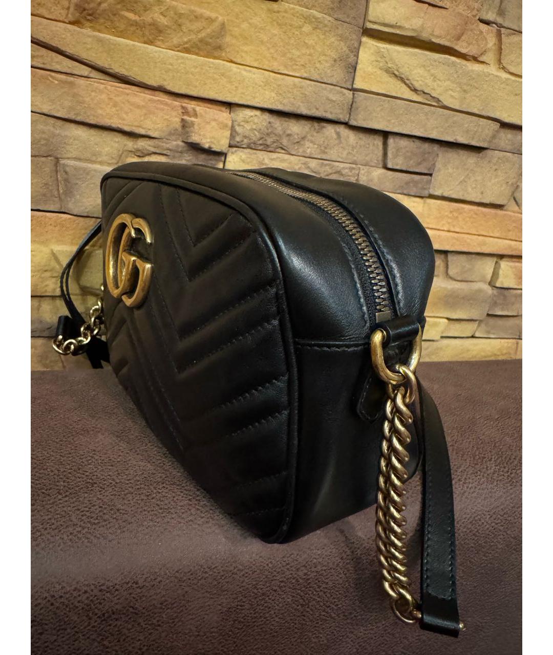 GUCCI Черная кожаная сумка через плечо, фото 2