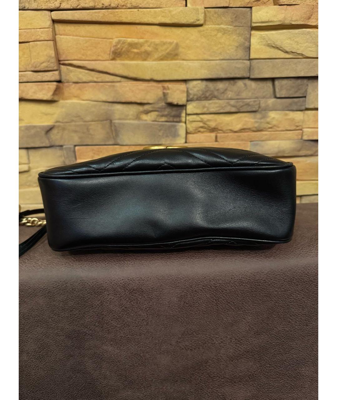GUCCI Черная кожаная сумка через плечо, фото 7