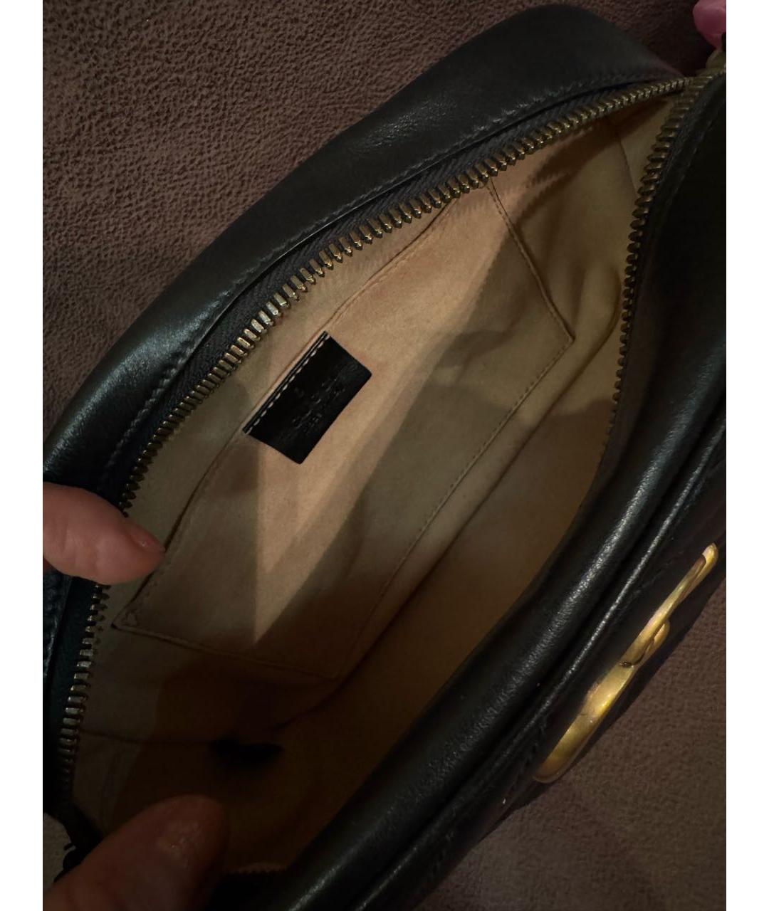 GUCCI Черная кожаная сумка через плечо, фото 5