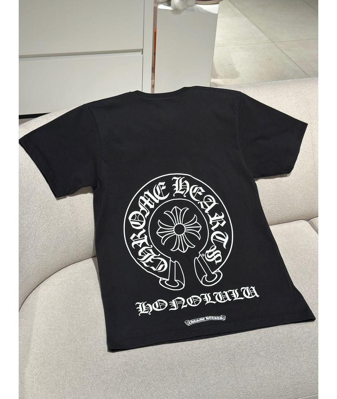 CHROME HEARTS Черная хлопковая футболка, фото 4