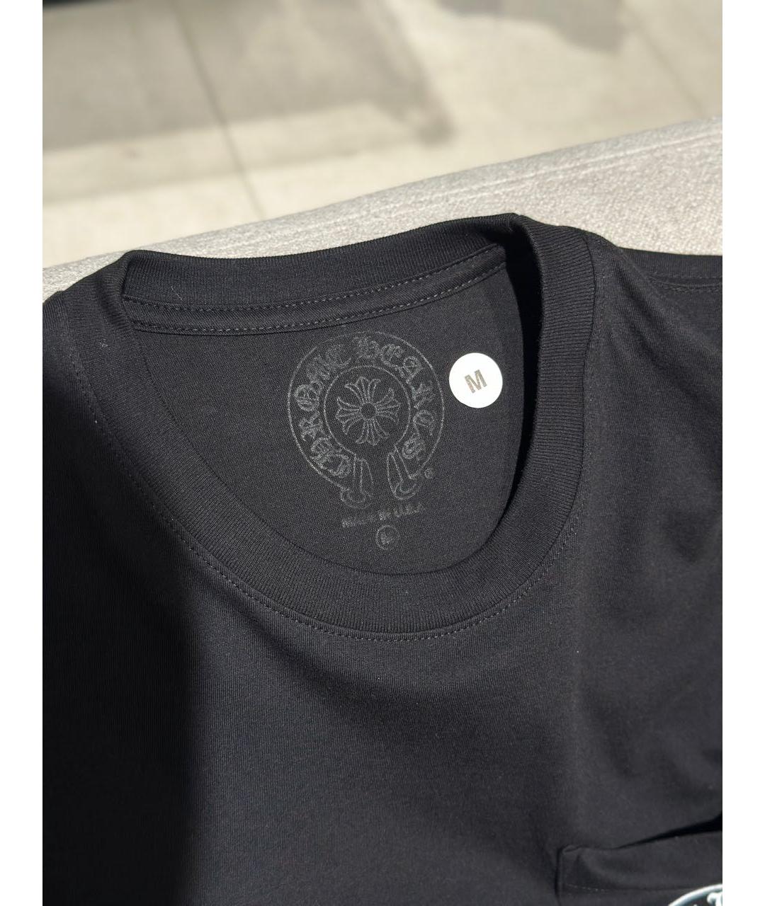 CHROME HEARTS Черная хлопковая футболка, фото 3