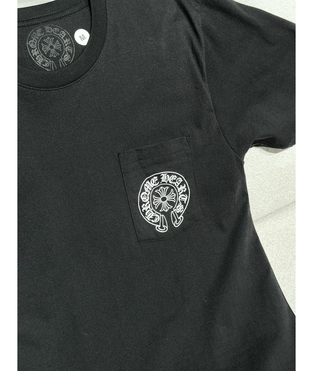 CHROME HEARTS Черная хлопковая футболка, фото 2