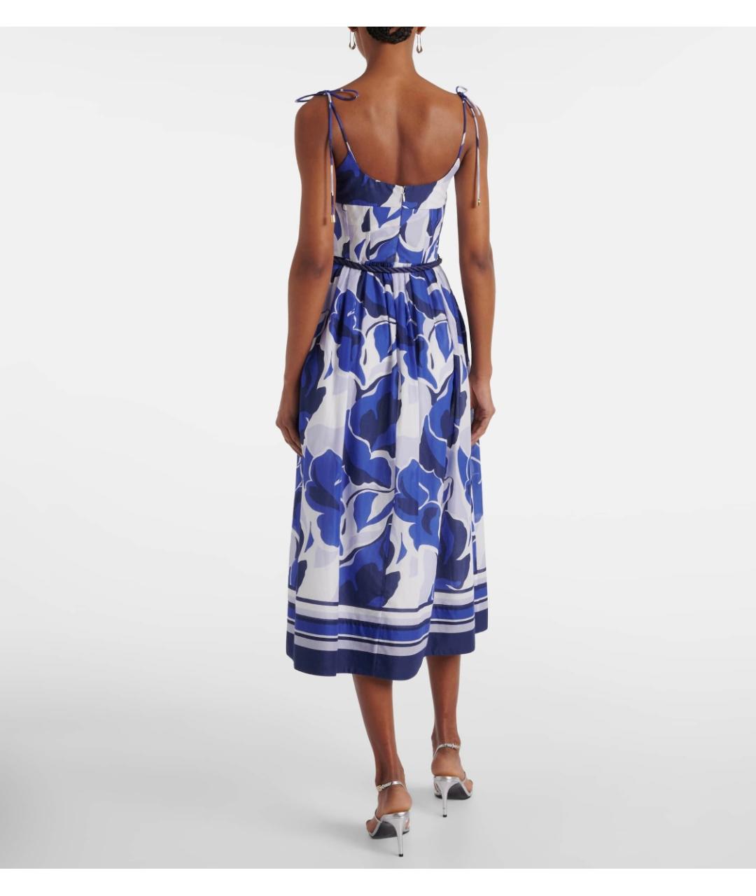 REBECCA VALLANCE Синее хлопковое коктейльное платье, фото 3