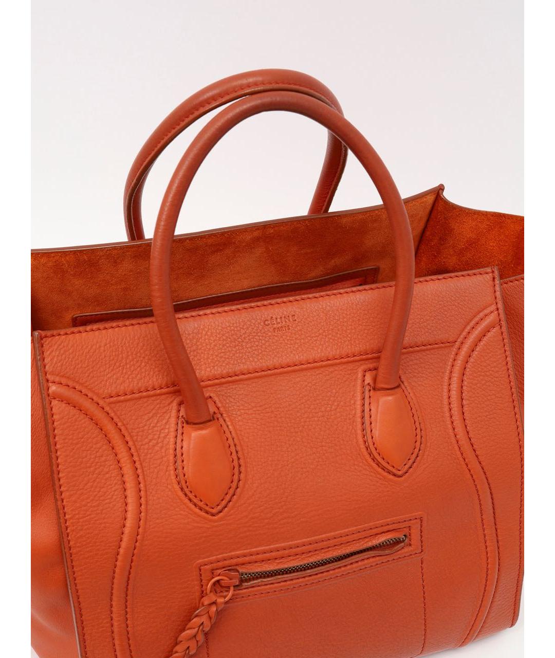 CELINE Оранжевая кожаная сумка тоут, фото 3