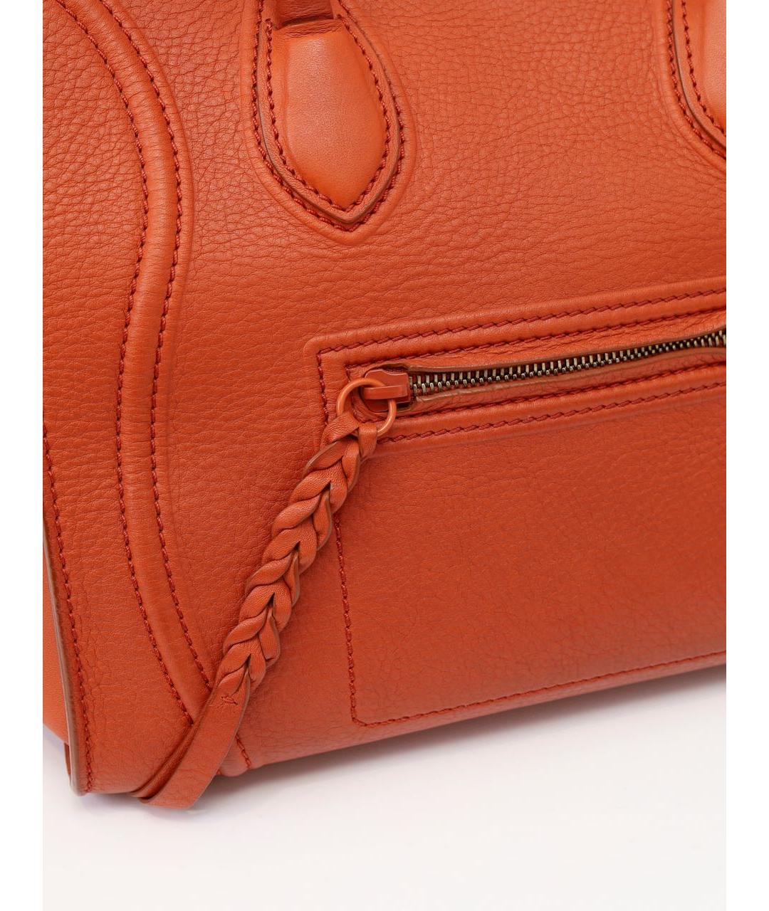 CELINE Оранжевая кожаная сумка тоут, фото 4
