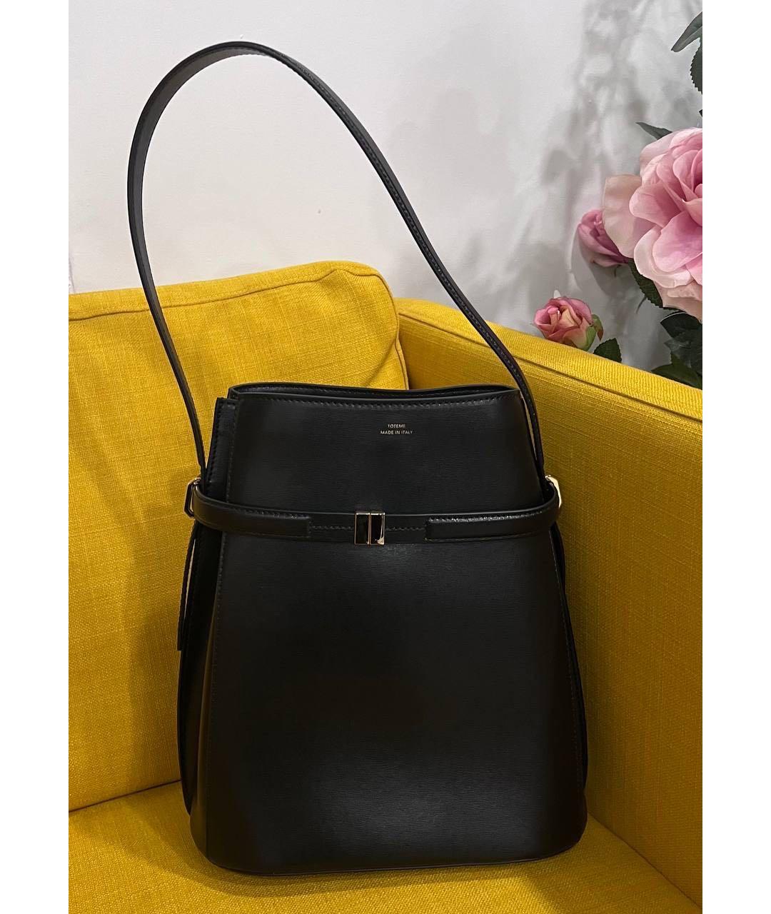 TOTEME Черная кожаная сумка тоут, фото 4