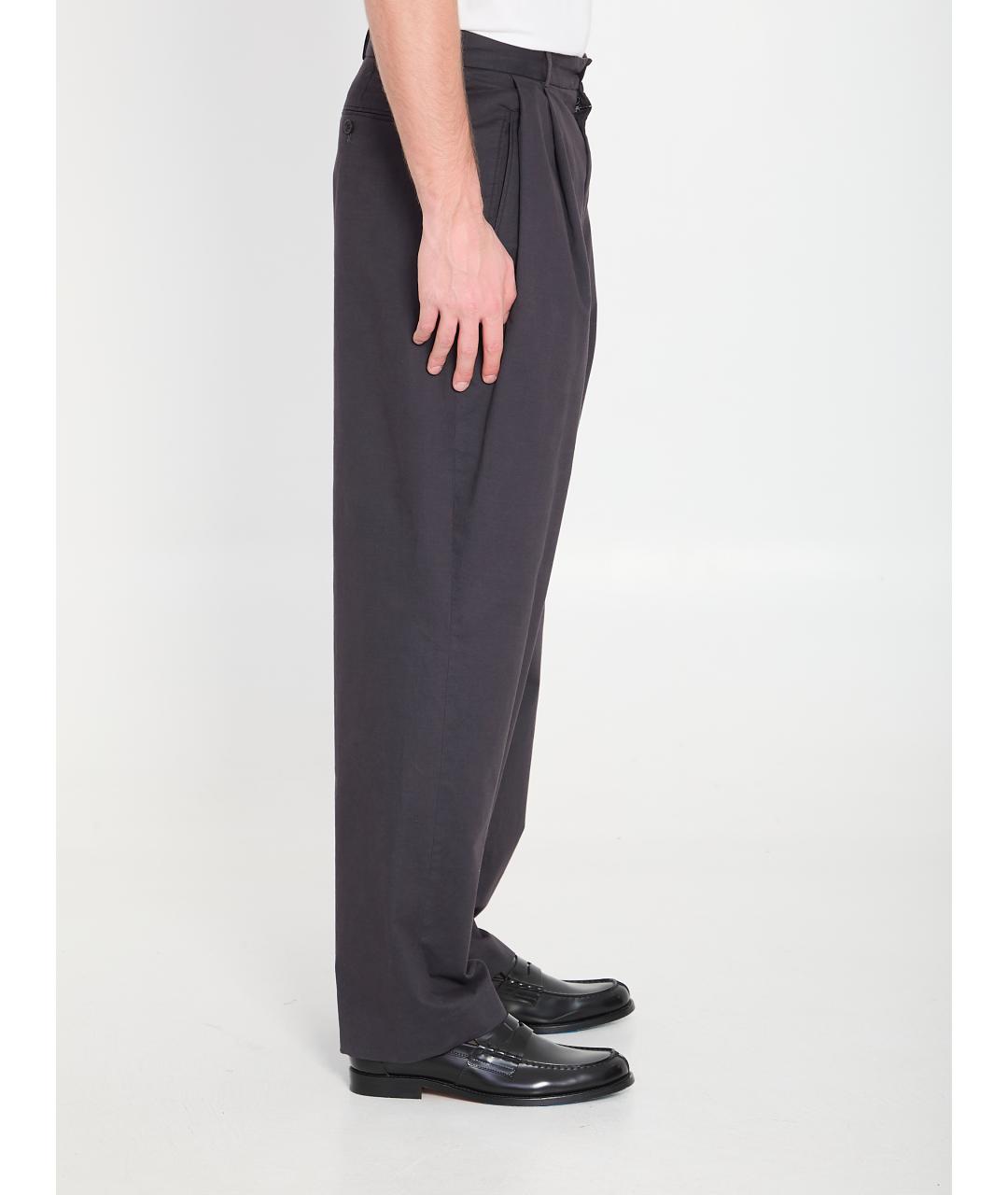 THE ROW Серые хлопковые повседневные брюки, фото 2