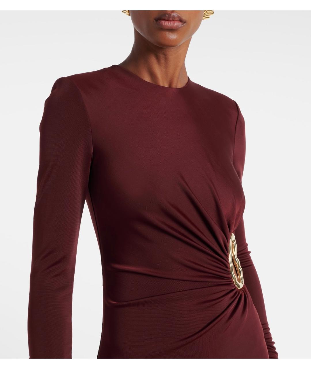 REBECCA VALLANCE Бордовое полиэстеровое коктейльное платье, фото 4