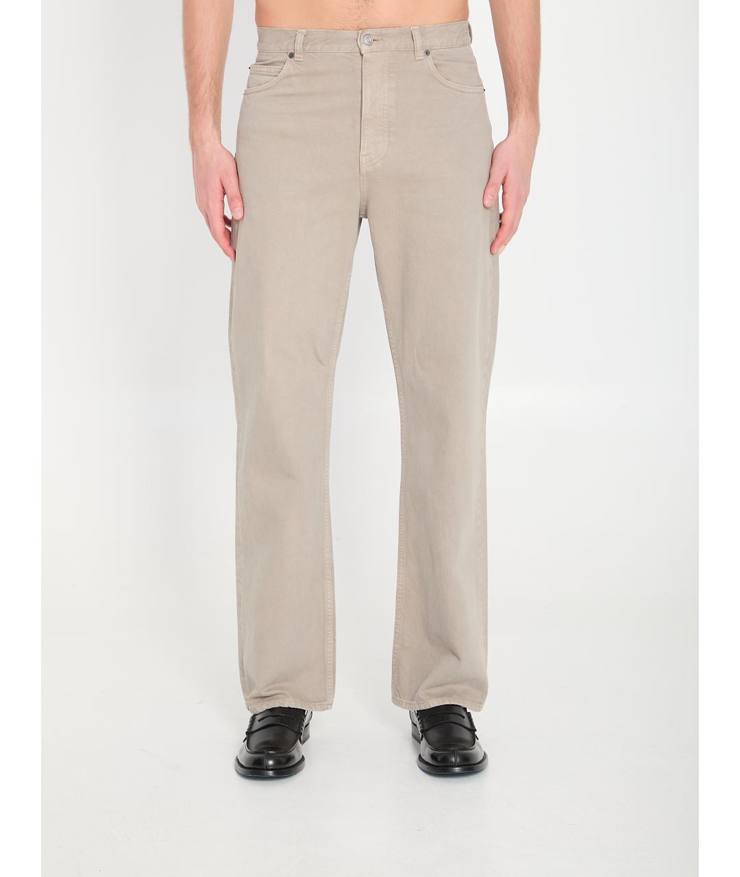 THE ROW Бежевые хлопковые прямые джинсы, фото 5