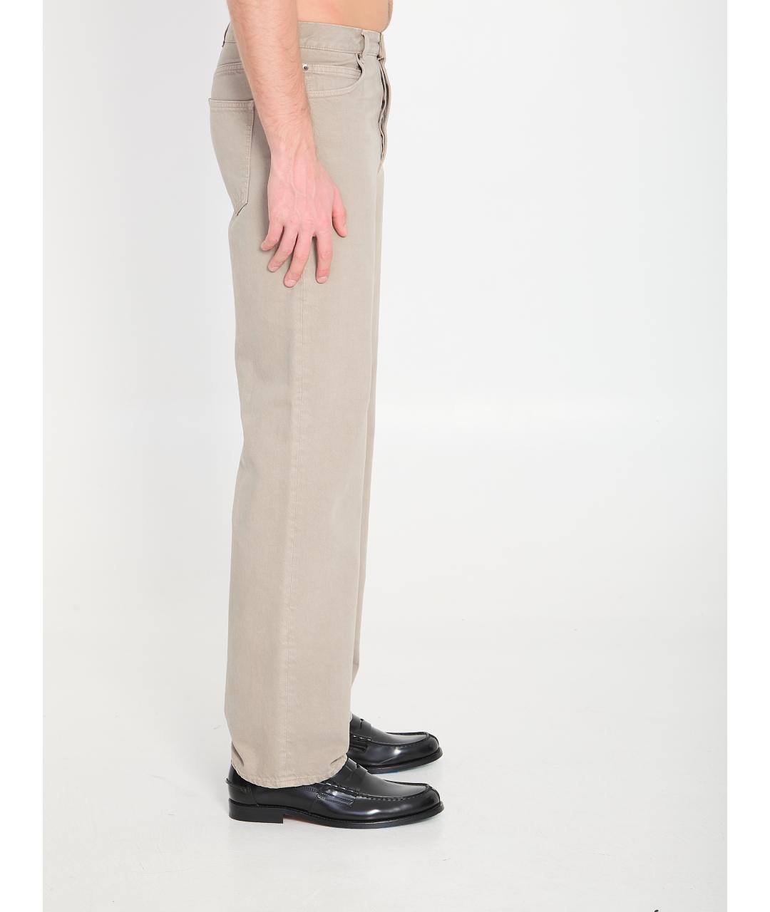 THE ROW Бежевые хлопковые прямые джинсы, фото 3