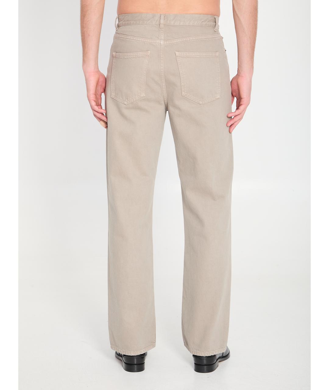 THE ROW Бежевые хлопковые прямые джинсы, фото 4