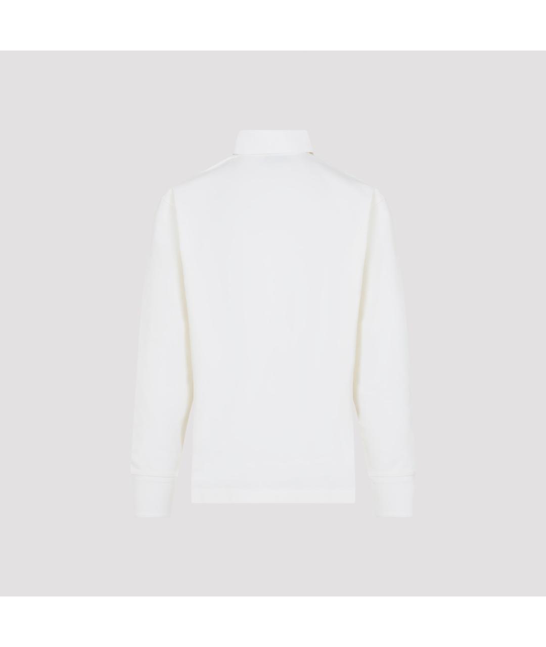 STUDIO NICHOLSON Белое хлопковое поло с длинным рукавом, фото 3