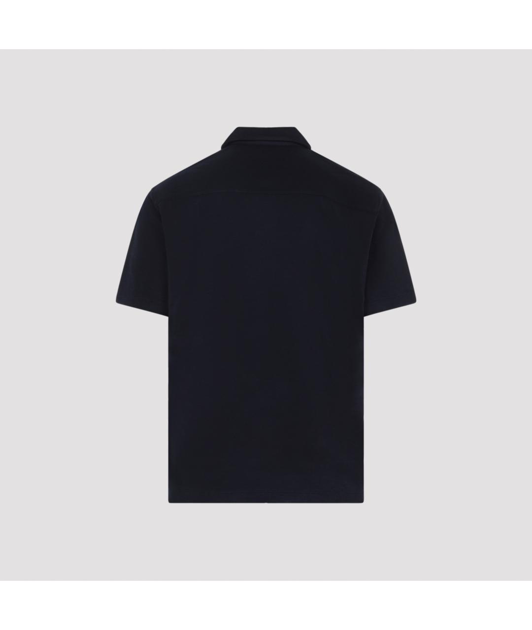 RALPH LAUREN PURPLE LABEL Темно-синее хлопковое поло с коротким рукавом, фото 4