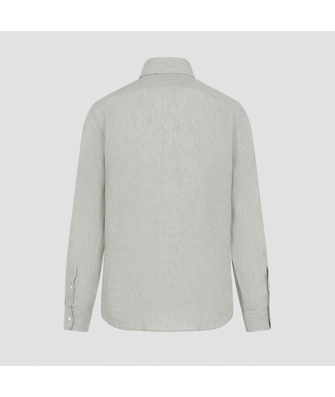 RALPH LAUREN PURPLE LABEL Зеленая льняная кэжуал рубашка, фото 2