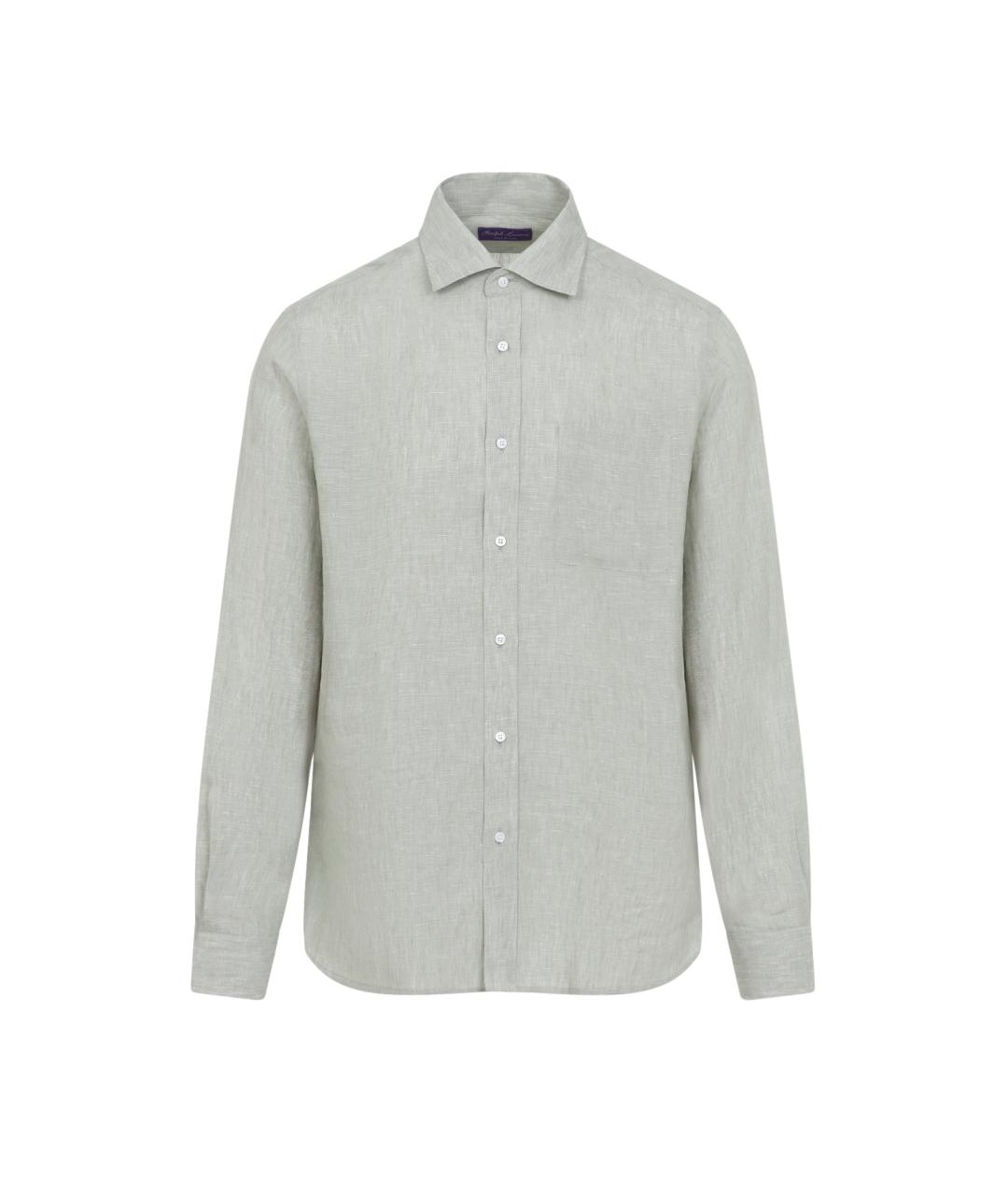 RALPH LAUREN PURPLE LABEL Зеленая льняная кэжуал рубашка, фото 1