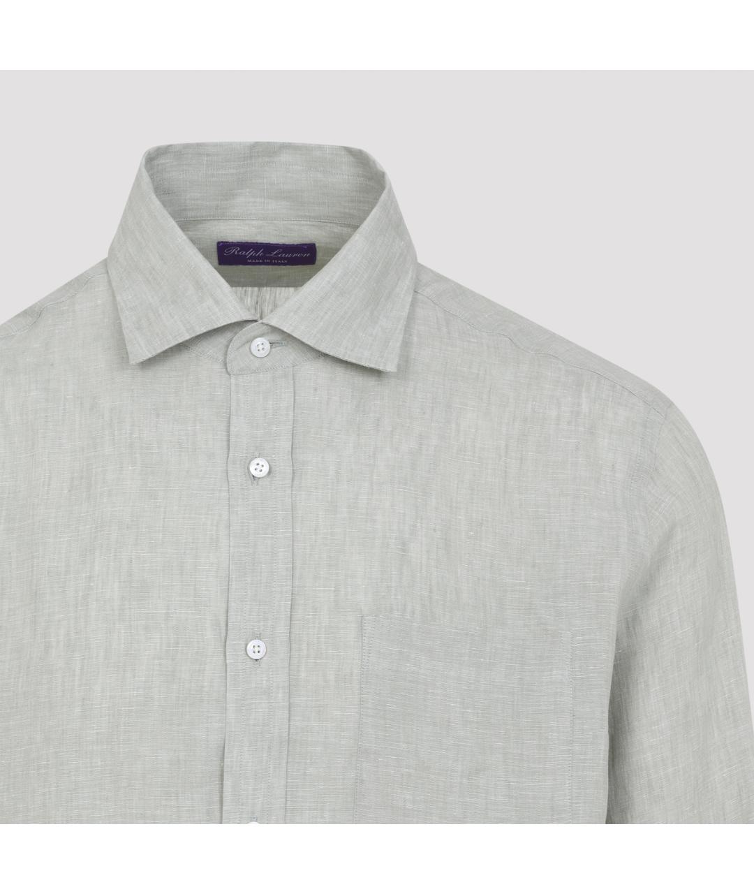 RALPH LAUREN PURPLE LABEL Зеленая льняная кэжуал рубашка, фото 3