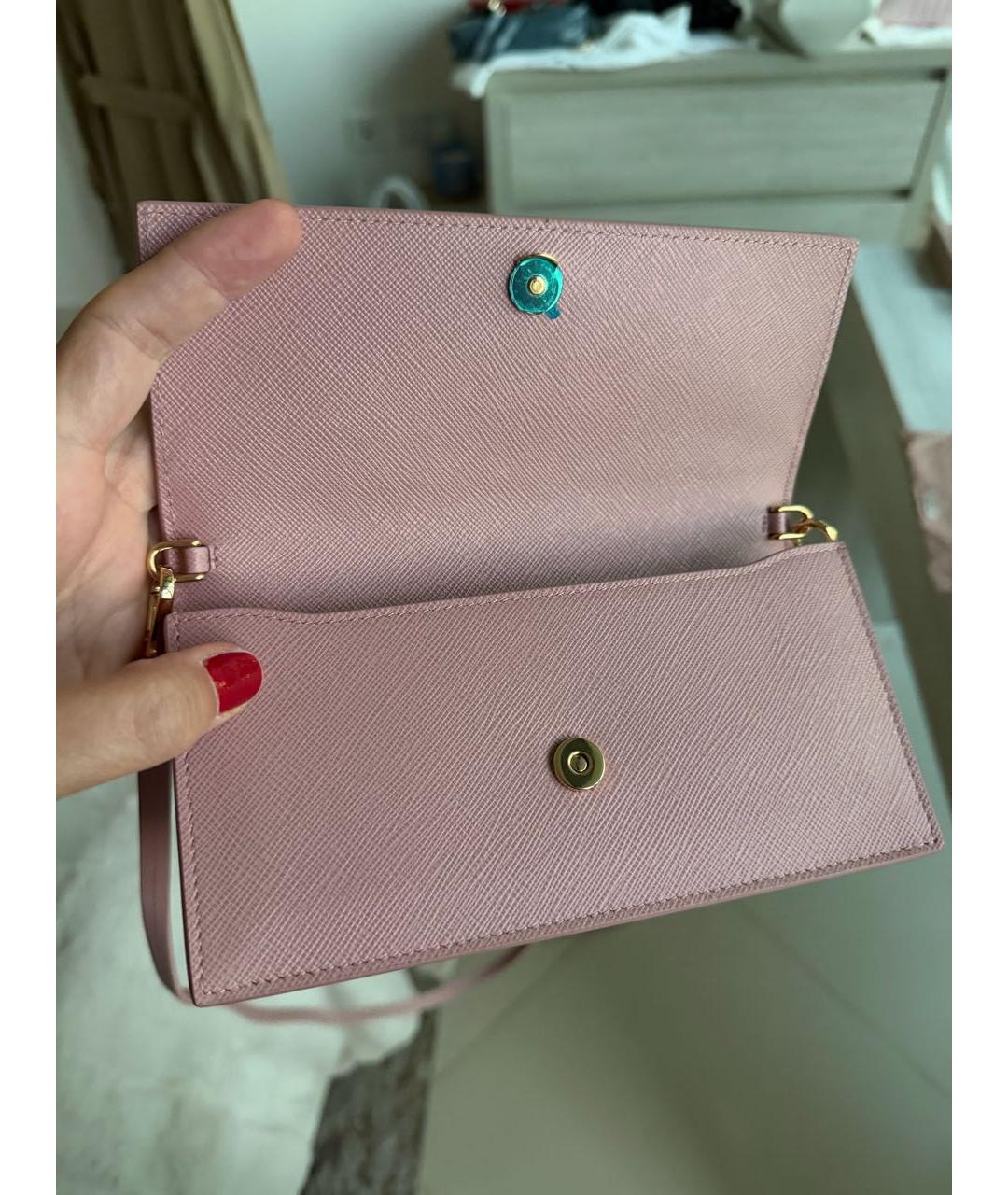 PRADA Розовая кожаная сумка через плечо, фото 7