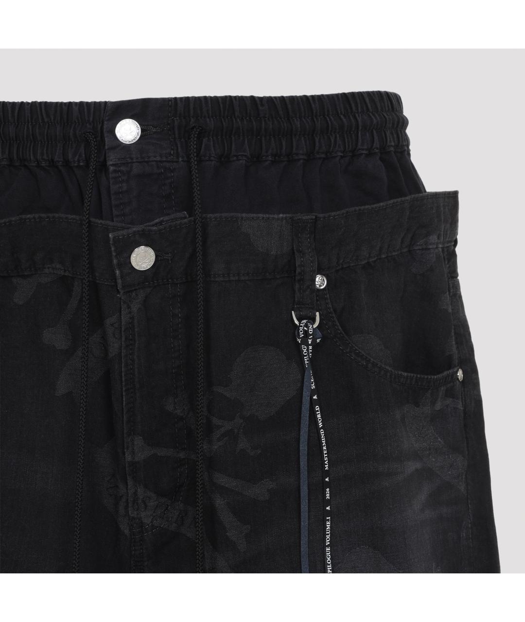 MASTERMIND WORLD Черные хлопковые прямые джинсы, фото 3