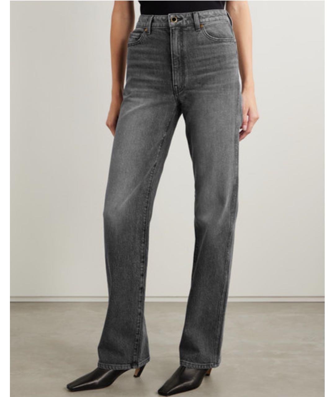 KHAITE Серые хлопковые прямые джинсы, фото 2