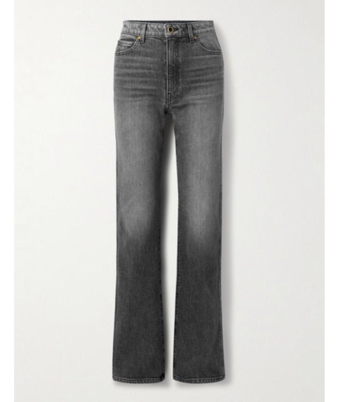 KHAITE Серые хлопковые прямые джинсы, фото 3