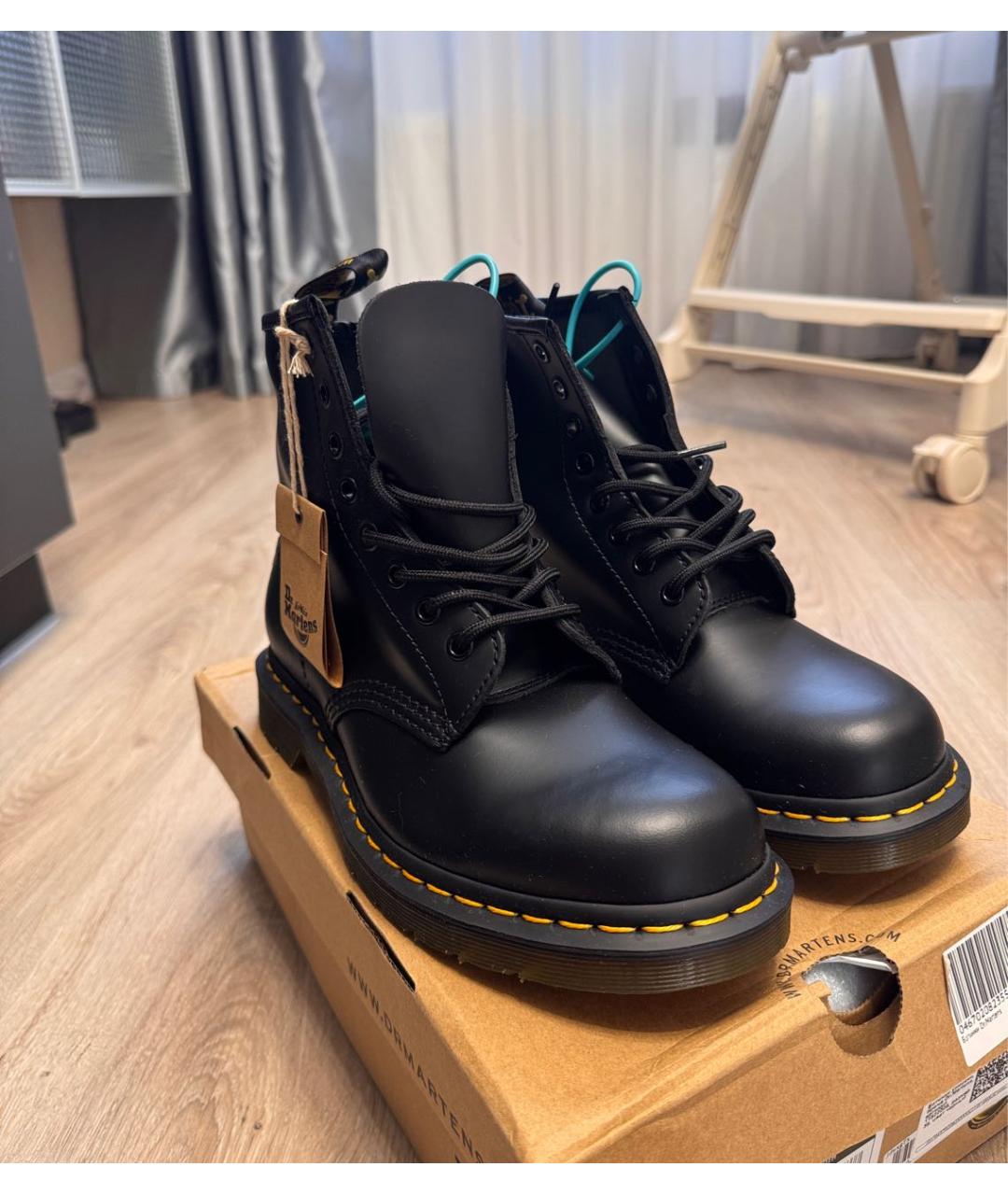 DR. MARTENS Черные кожаные ботинки, фото 4