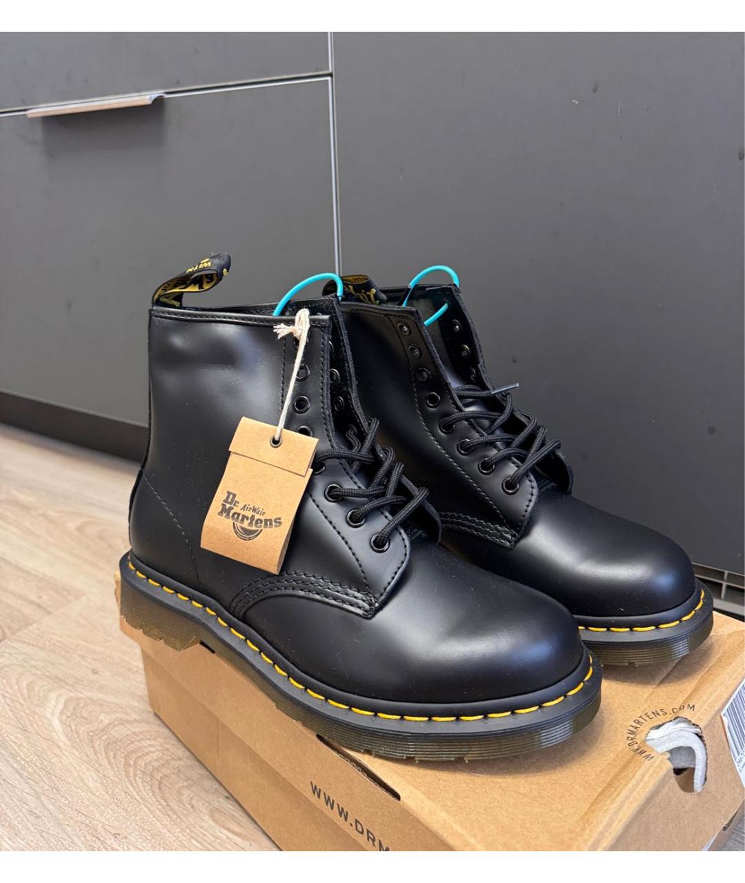 DR. MARTENS Черные кожаные ботинки, фото 3