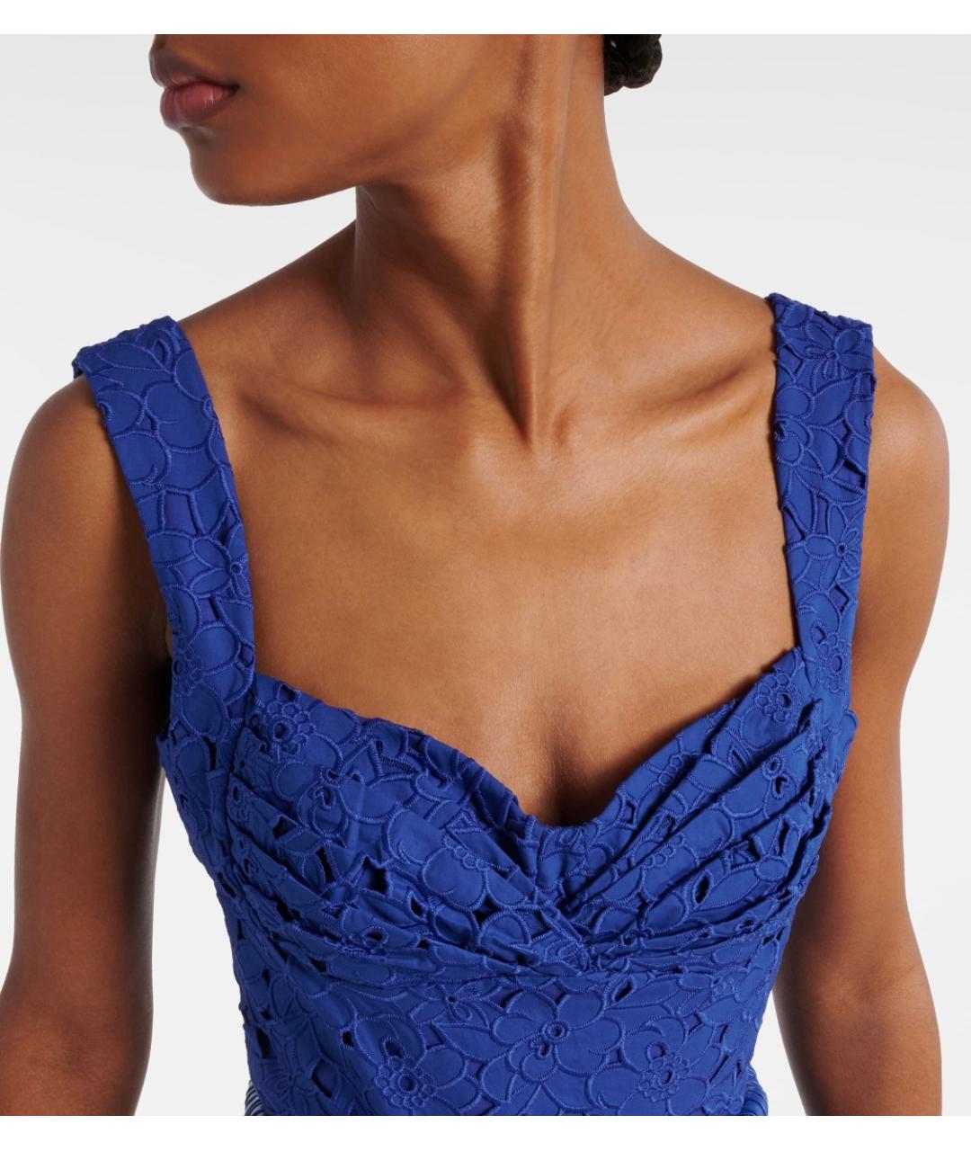 REBECCA VALLANCE Синее хлопковое коктейльное платье, фото 4