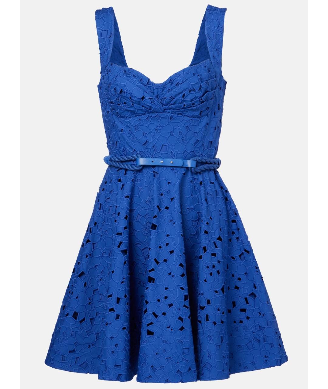 REBECCA VALLANCE Синее хлопковое коктейльное платье, фото 6