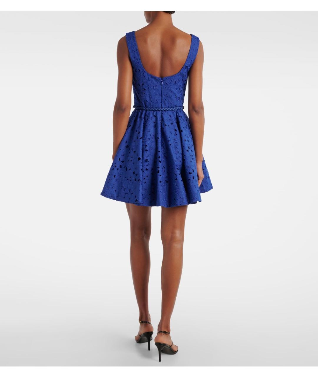 REBECCA VALLANCE Синее хлопковое коктейльное платье, фото 3