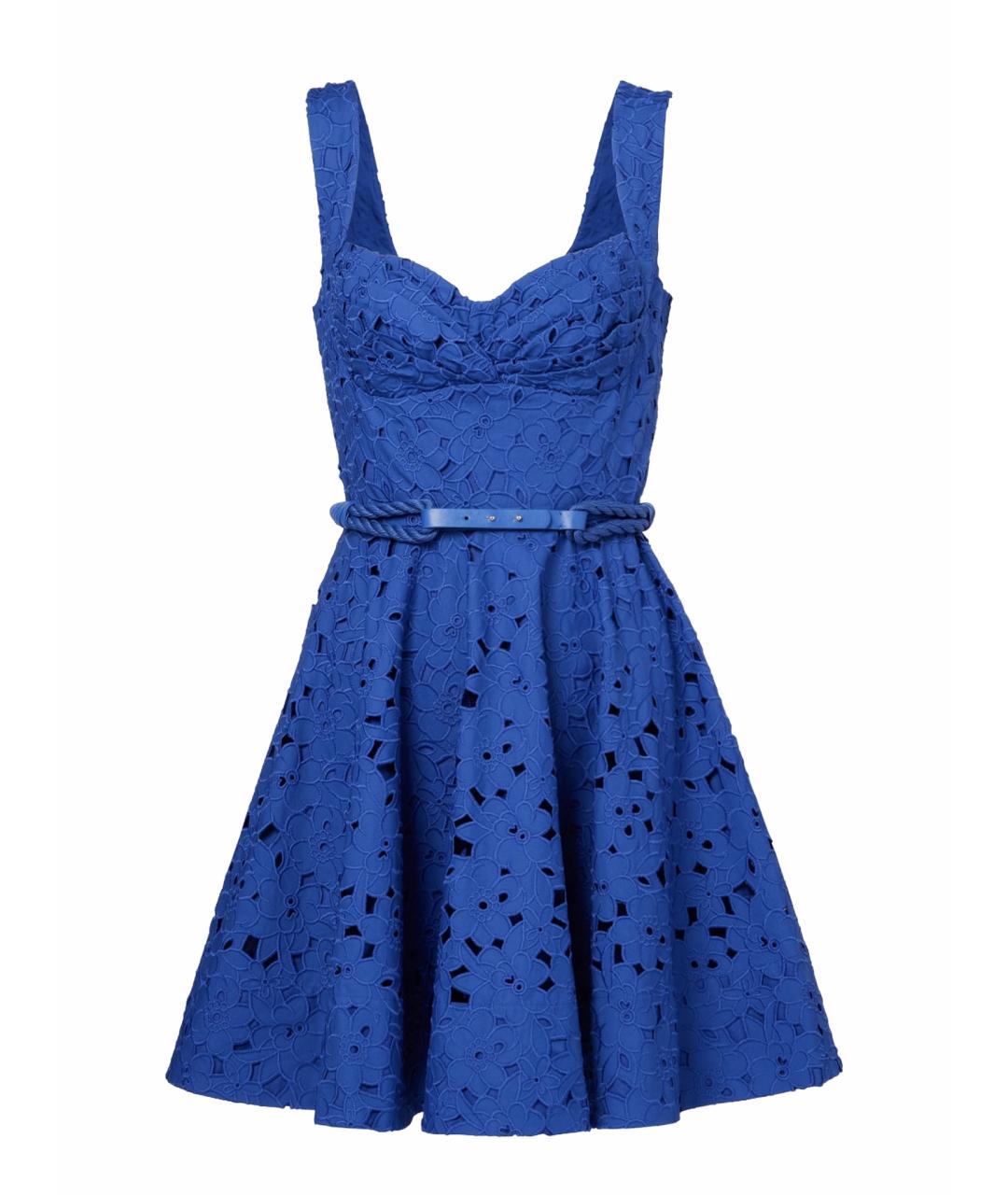 REBECCA VALLANCE Синее хлопковое коктейльное платье, фото 1