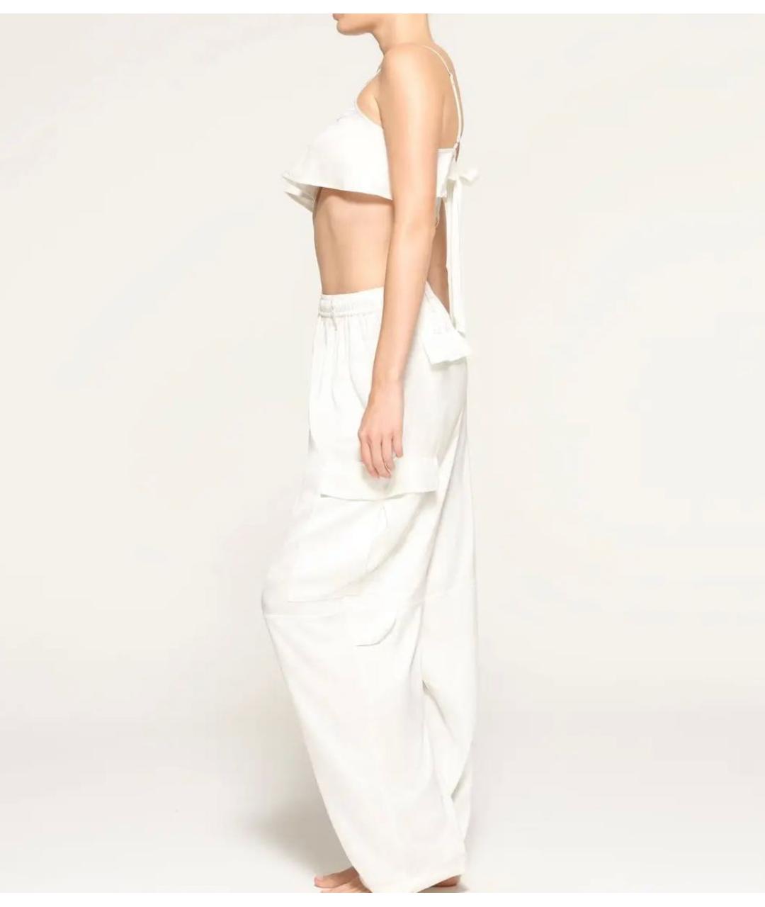 SKIMS Белые шелковые брюки широкие, фото 4