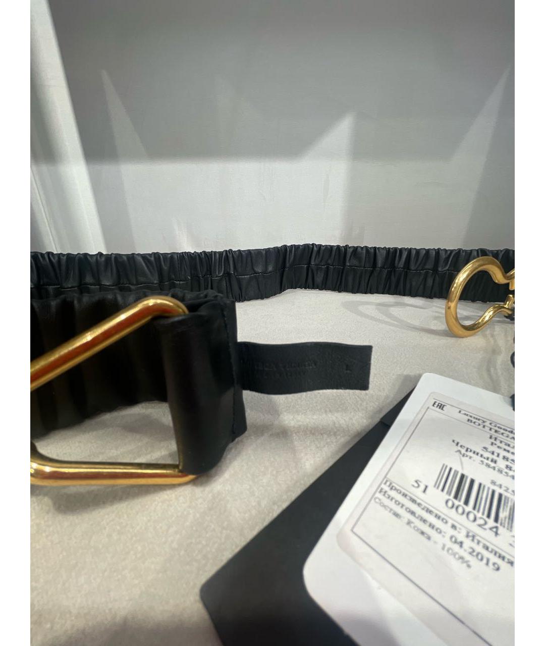 BOTTEGA VENETA Черный кожаный ремень, фото 3