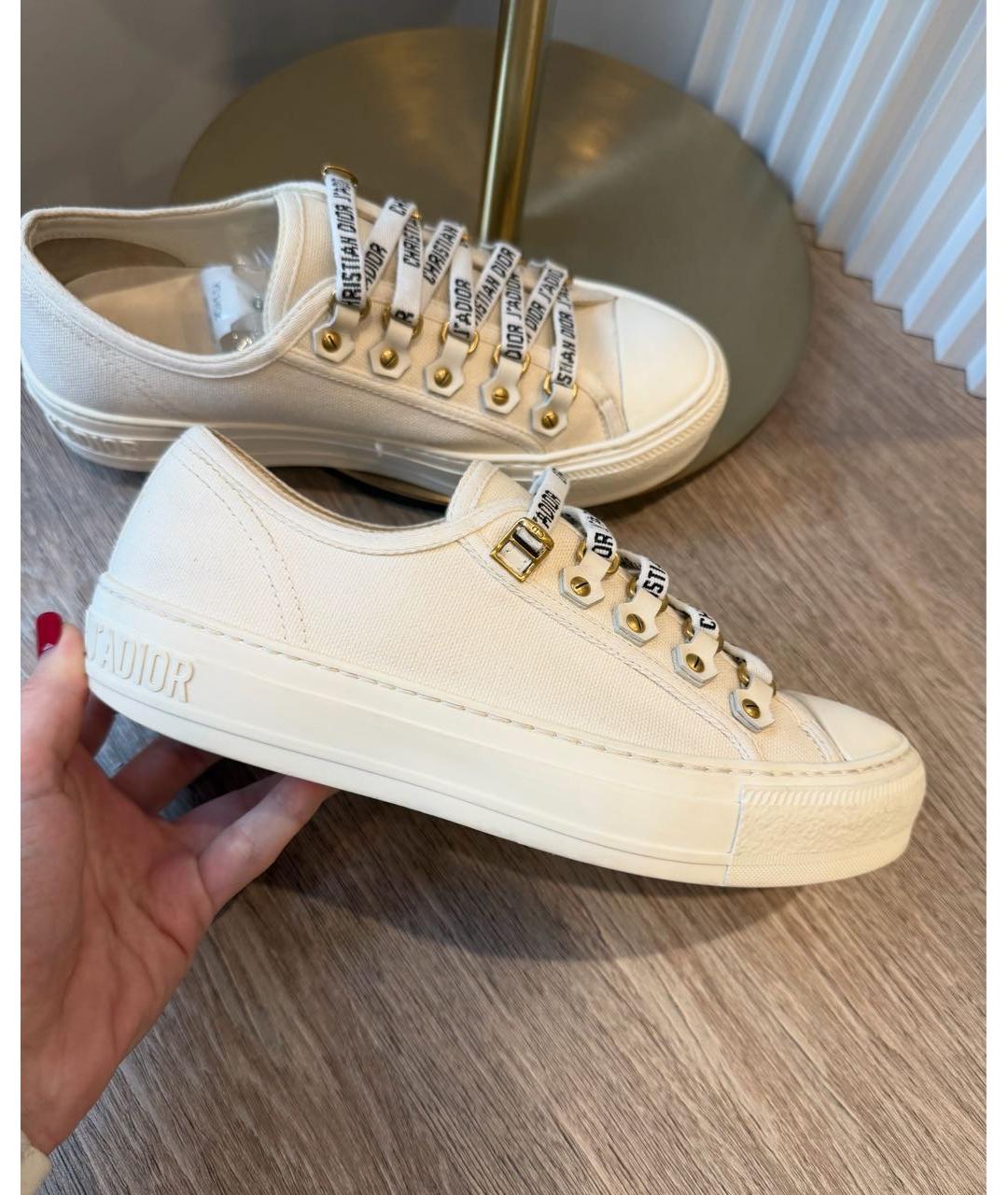 CHRISTIAN DIOR Белые текстильные кеды, фото 8