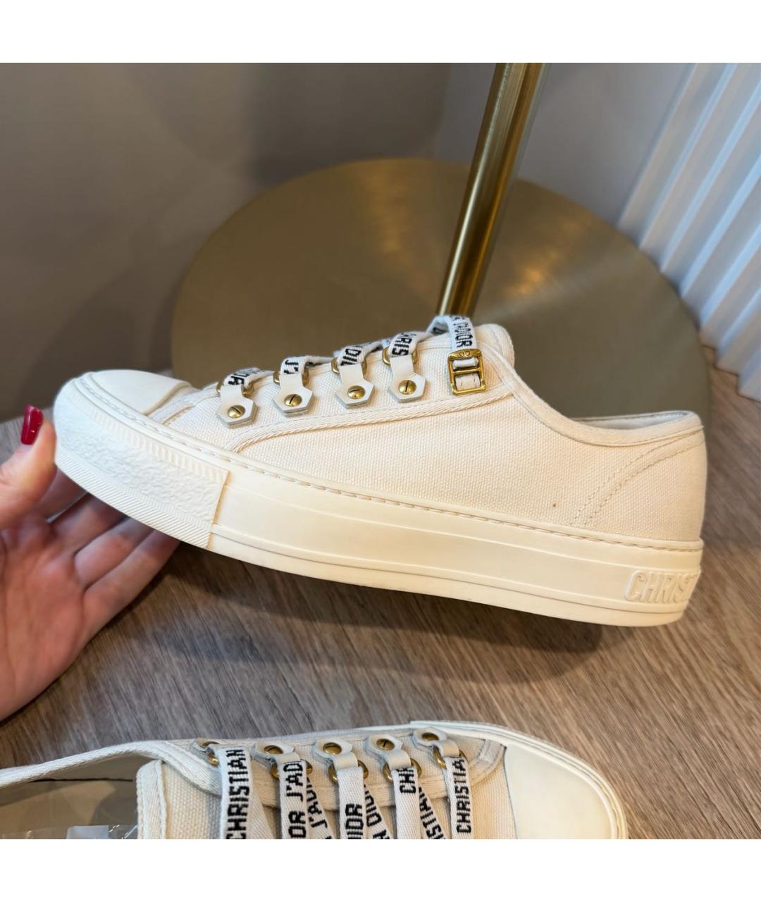 CHRISTIAN DIOR Белые текстильные кеды, фото 5