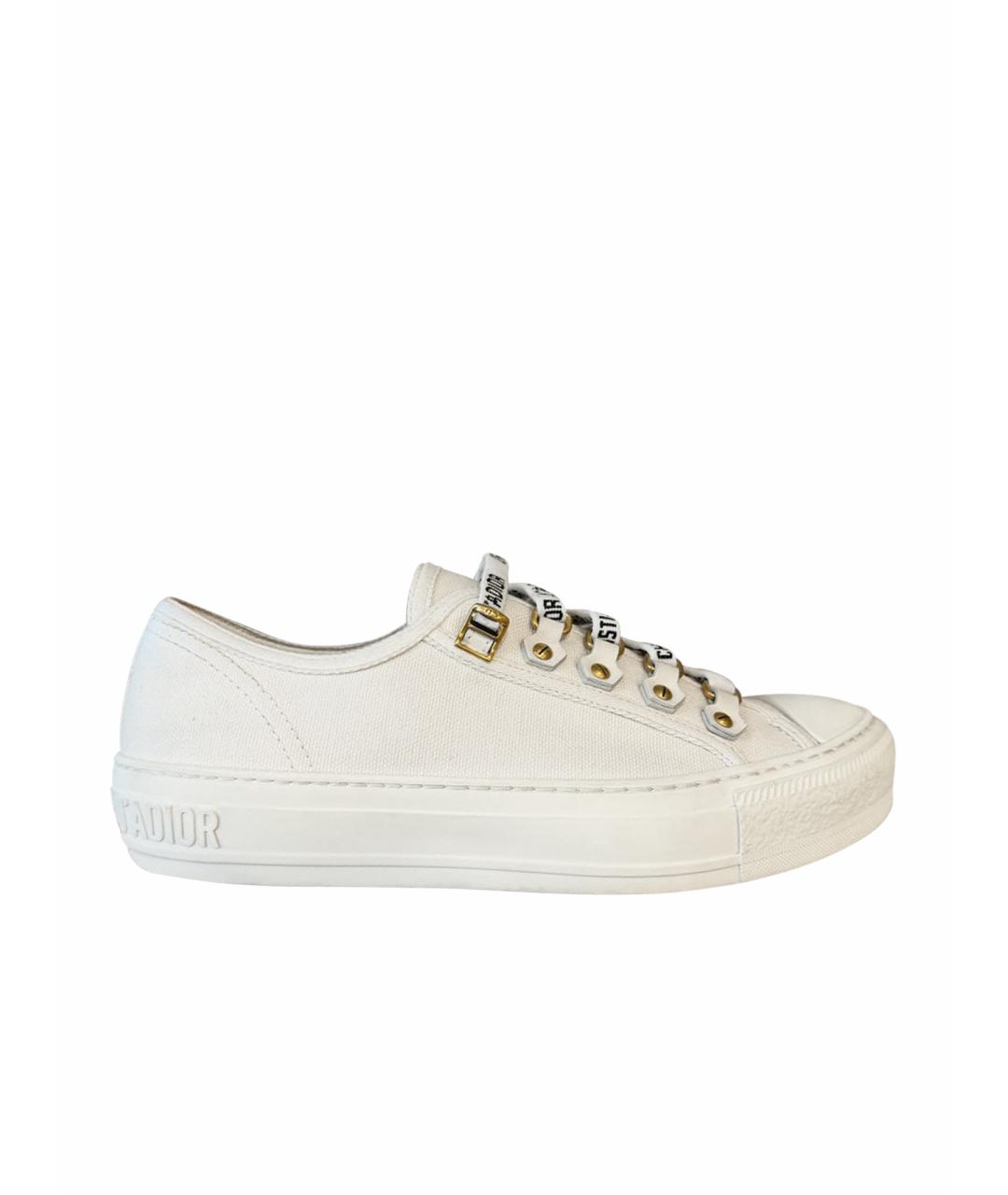 CHRISTIAN DIOR Белые текстильные кеды, фото 1