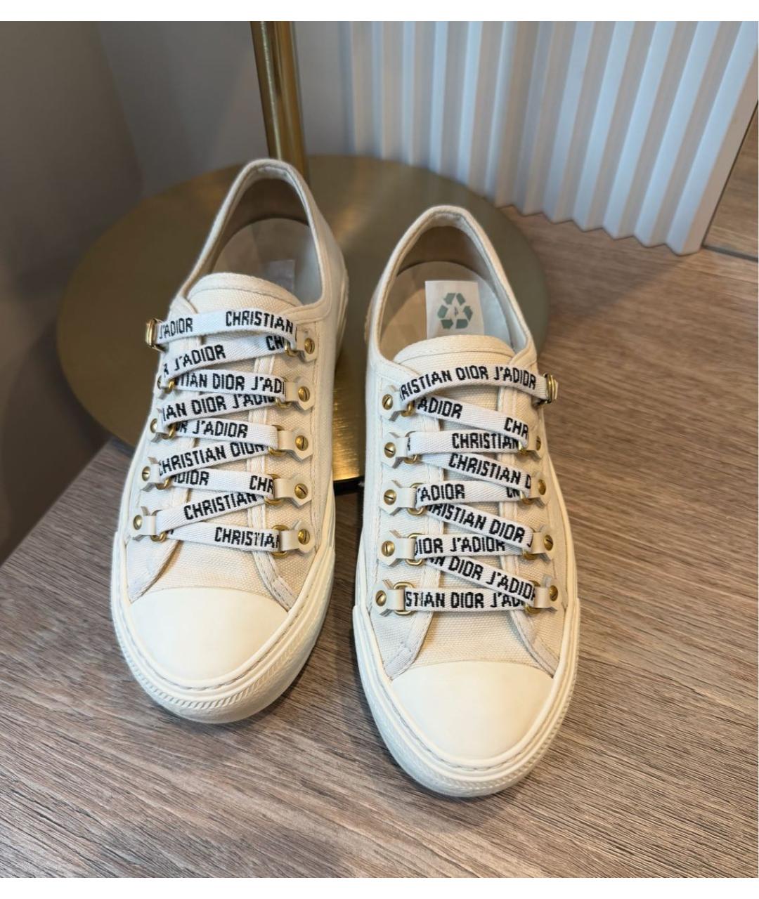 CHRISTIAN DIOR Белые текстильные кеды, фото 4