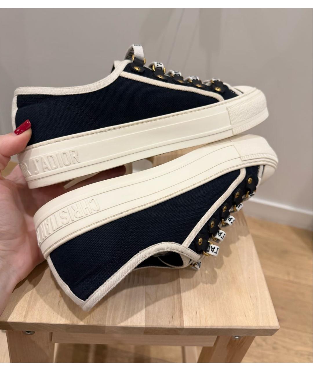 CHRISTIAN DIOR Черные текстильные кеды, фото 5