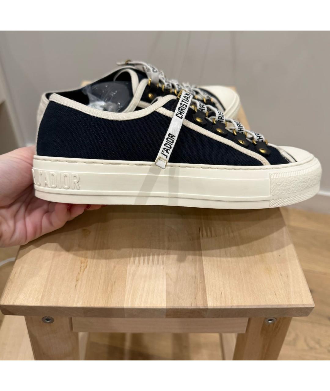 CHRISTIAN DIOR Черные текстильные кеды, фото 7