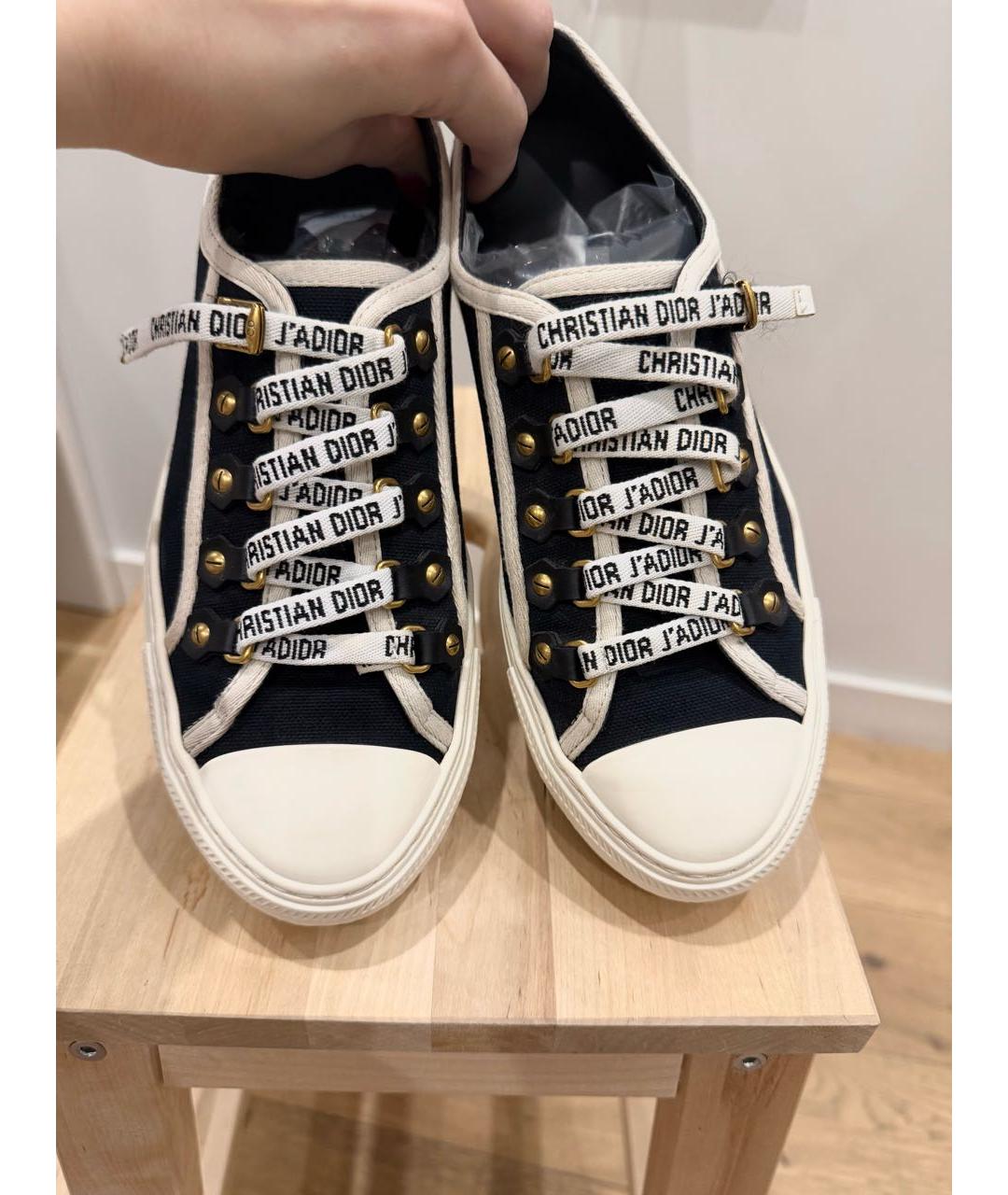 CHRISTIAN DIOR Черные текстильные кеды, фото 4